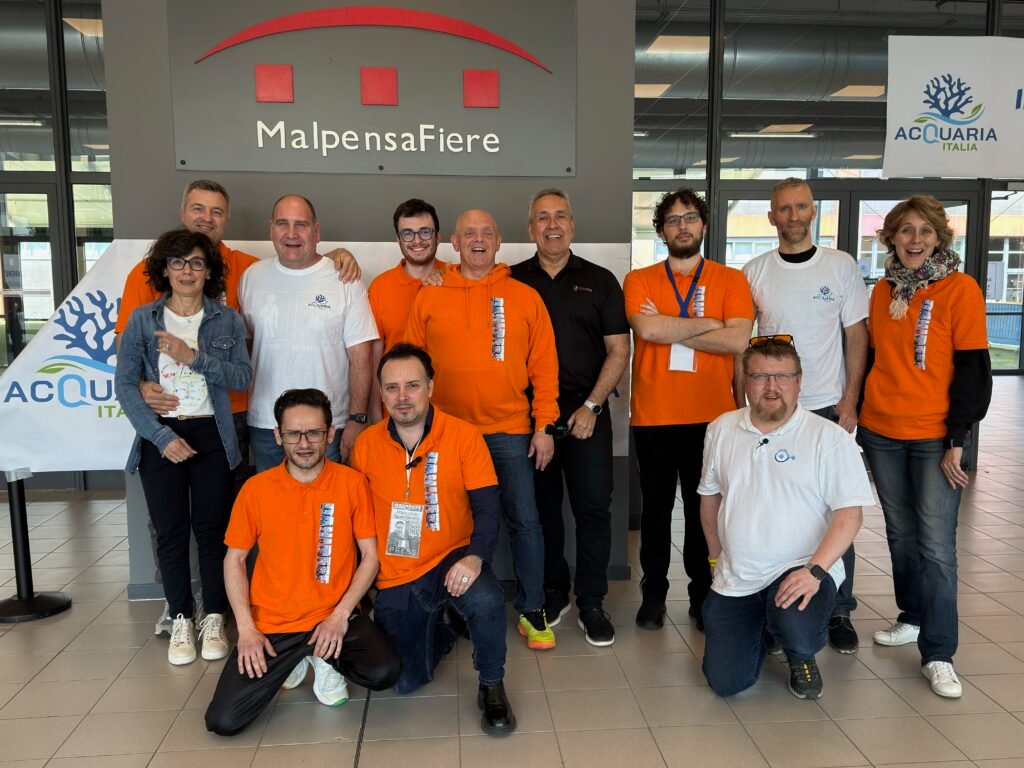 Part of the staff of the ACQUARIAITALIA 2025 event and some Italian and International guests