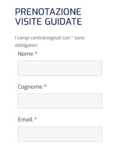 Il modulo per prenotare le visite guidate